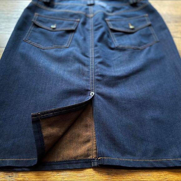 LAUNDRY by Shelli Segal Dyed Denim Skirt sz 6 - Picture 5 of 7